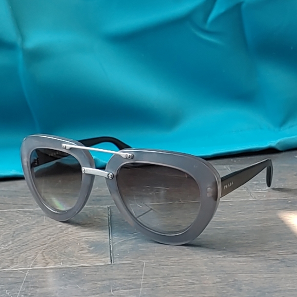 Prada Aviator Gray Aviator Sunglasses - Picture 1 of 6